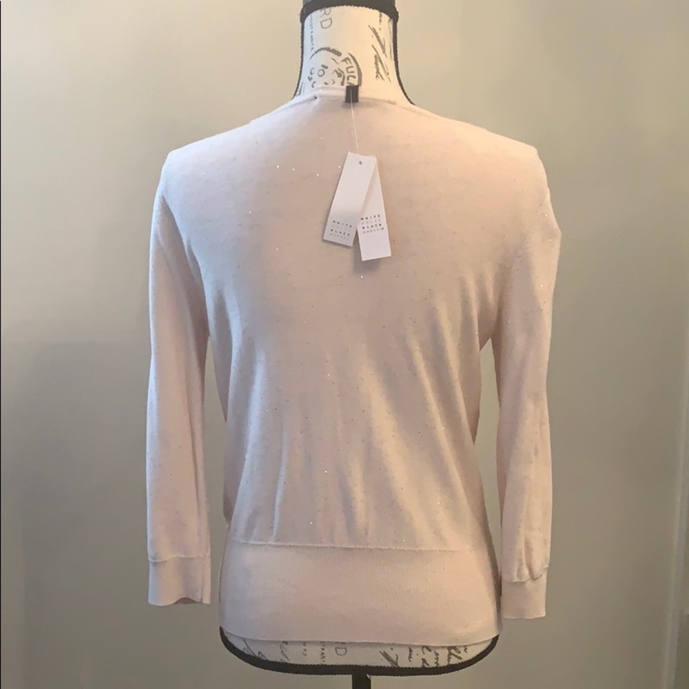 NWT White House Black Market pink sparkly sweater - Picture 2 of 3